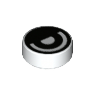 Visuel indicatif Rebrickable de Tuile ronde 1 x 1 avec Demi ouvert Motif imprimé œil (Tile Round 1 x 1 with Half Open Eye Print)