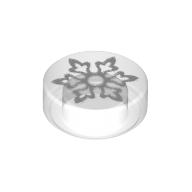Visuel indicatif Rebrickable de Tuile ronde 1 x 1 avec flocon de neige à 6 pointes (Tile Round 1 x 1 with 6 Pointed Snowflake)