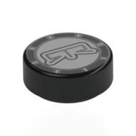 Visuel indicatif Rebrickable de Tuile ronde 1 x 1 avec bouchon de carburant gris clair, motif imprimé 'GTR' (Tile Round 1 x 1 with Light Bluish Grey Fuel Cap, 'GTR' Print)
