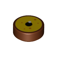 Visuel indicatif Rebrickable de Tuile ronde 1 x 1 avec Yeux Jaunes, Motif imprimé pupille Noir (Tile Round 1 x 1 with Yellow Eye, Black Pupil Print)