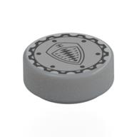 Visuel indicatif Rebrickable de Tuile ronde 1 x 1 avec Boulon argenté, Koenigsegg Logo imprimé (Tile Round 1 x 1 with Silver Bolt, Koenigsegg Logo Print)