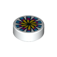 Visuel indicatif Rebrickable de Tuile ronde 1 x 1 avec motif imprimé de bonbons chinois (Tile Round 1 x 1 with Chinese Candy Print)