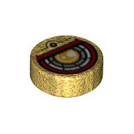 Visuel indicatif Rebrickable de Tuile ronde 1 x 1 avec motif imprimé jaune, blanc, gris bleuté clair et rouge foncé (Tile Round 1 x 1 with Yellow, White Light Bluish Grey and Dark Red Circles Print)