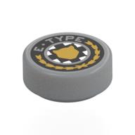 Visuel indicatif Rebrickable de Tuile ronde 1 x 1 avec Jaguar E-Type Logo imprimé (Tile Round 1 x 1 with Jaguar E-Type Logo Print)