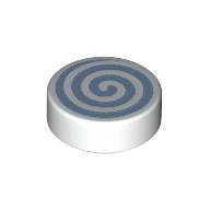 Visuel indicatif Rebrickable de Tuile ronde 1 x 1 avec motif imprimé Spirale Bleu Clair (Tile Round 1 x 1 with Bright Light Blue Spiral Print)