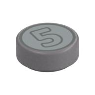 Visuel indicatif Rebrickable de Tuile ronde 1 x 1 avec motif imprimé '5' (Tile Round 1 x 1 with '5' Coin Print)