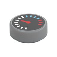 Tuile ronde 1 x 1 avec gabarit imprimé (Tile Round 1 x 1 with Gauge Print)