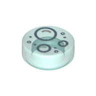 Visuel indicatif Rebrickable de Tuile ronde 1 x 1 avec motif imprimé bulles bleu sable (Tile Round 1 x 1 with Sand Blue Bubbles Print)