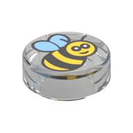 Visuel indicatif Rebrickable de Tuile ronde 1 x 1 avec motif imprimé Bee (Tile Round 1 x 1 with Bee Print)