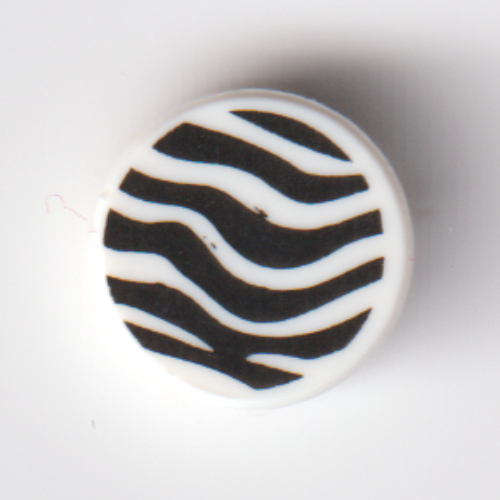 Visuel indicatif Rebrickable de Tuile ronde 1 x 1 avec motif imprimé zèbre noir (Tile Round 1 x 1 with Black Zebra Stripes Print)