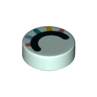 Visuel indicatif Rebrickable de Tuile ronde 1 x 1 avec yeux fermés, rose foncé, azur moyen, turquoise foncé, orange clair, motif imprimé de cils de corail (Tile Round 1 x 1 with Close Eye, Dark Pink, Medium Azure, Dark Turquoise, Bright Light Orange, Coral Eyelashes Print)