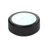 Tuile ronde 1 x 1 avec lignes blanches/vert sable / motif imprimé miroir (Tile Round 1 x 1 with White/Sand Green Lines / Mirror Print)