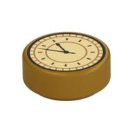 Visuel indicatif Rebrickable de Tuile ronde 1 x 1 avec motif imprimé horloge/montre (Tile Round 1 x 1 with Clock/Watch Print)