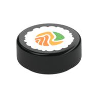 Visuel indicatif Rebrickable de Tuile ronde 1 x 1 avec motif imprimé Sushi (Tile Round 1 x 1 with Sushi Print)