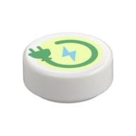 Visuel indicatif Rebrickable de Tuile ronde 1 x 1 avec prise verte sur fond vert vif motif imprimé (Tile Round 1 x 1 with Green Plug on Bright Green Background Print)