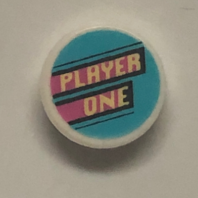 Visuel indicatif Rebrickable de Tuile ronde 1 x 1 avec motif imprimé 'PLAYER ONE' (Tile Round 1 x 1 with 'PLAYER ONE' Print)