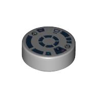 Visuel indicatif Rebrickable de Tuile ronde 1 x 1 avec motif imprimé tête R2-D2 (Tile Round 1 x 1 with R2-D2 Head Print)