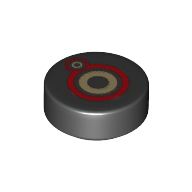 Visuel indicatif Rebrickable de Tuile ronde 1 x 1 avec motif imprimé œil rouge/jaune (Tile Round 1 x 1 with Red/Yellow Eye Print)