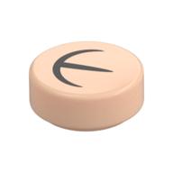 Visuel indicatif Rebrickable de Tuile ronde 1 x 1 avec motif imprimé lignes noires (oreille) (Tile Round 1 x 1 with Black Lines Print (Ear))