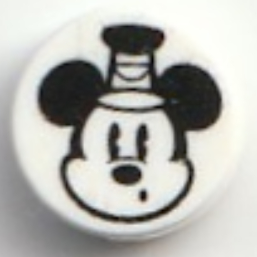 Visuel indicatif Rebrickable de Tuile ronde 1 x 1 avec motif imprimé souris classique (Tile Round 1 x 1 with Classic Mickey Mouse Print)