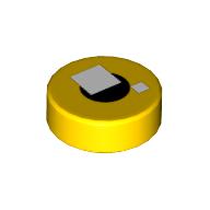 Visuel indicatif Rebrickable de Tuile ronde 1 x 1 avec œil de briqueheadz, carrés blancs, cercle noir motif imprimé (Tile Round 1 x 1 with Brickheadz Eye, White Squares, Black Circle Print)