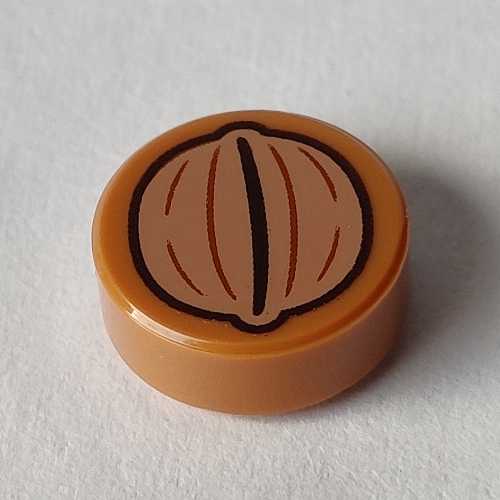 Visuel indicatif Rebrickable de Tuile ronde 1 x 1 avec motif imprimé Noyer (Tile Round 1 x 1 with Walnut Print)