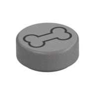 Visuel indicatif Rebrickable de Tuile ronde 1 x 1 avec motif imprimé en os noir (Tile Round 1 x 1 with Black Bone Print)