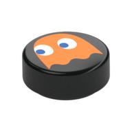 Visuel indicatif Rebrickable de Tuile ronde 1 x 1 avec motif imprimé fantôme orange (Tile Round 1 x 1 with Orange Ghost Print)
