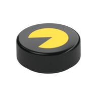 Visuel indicatif Rebrickable de Tuile ronde 1 x 1 avec motif imprimé PAC MAN jaune (Tile Round 1 x 1 with Yellow PAC MAN Print)