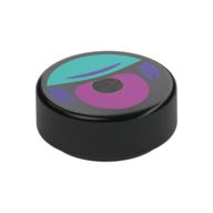 Visuel indicatif Rebrickable de Tuile ronde 1 x 1 avec œil magenta, motif imprimé paupières turquoise foncé (Tile Round 1 x 1 with Magenta Eye, Dark Turquoise Eyelid Print)
