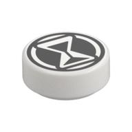 Visuel indicatif Rebrickable de Tuile ronde 1 x 1 avec motif noir Sablier imprimé (Tile Round 1 x 1 with Black Hourglass Print)