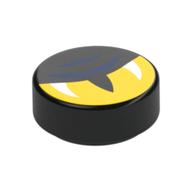 Visuel indicatif Rebrickable de Tuile ronde 1 x 1 avec demi fermé œil jaune, motif imprimé rayures bleu foncé (Tile Round 1 x 1 with Half Closed Yellow Eye, Dark Blue Stripes Print)