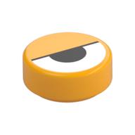 Tuile ronde 1 x 1 avec demi-fermeture œil imprimé (Tile Round 1 x 1 with Half-Closed Eye Print)