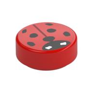 Visuel indicatif Rebrickable de Tuile ronde 1 x 1 avec motif imprimé coccinelle (Tile Round 1 x 1 with Ladybug Print)