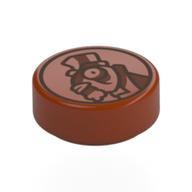 Visuel indicatif Rebrickable de Tuile ronde 1 x 1 avec pièce de monnaie, poisson avec chapeau comme motif imprimé visage (Tile Round 1 x 1 with Coin, Fish with Top Hat as Face Print)