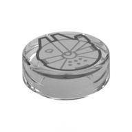 Visuel indicatif Rebrickable de Tuile ronde 1 x 1 avec motif imprimé faucon millénaire (Tile Round 1 x 1 with Millennium Falcon Print)