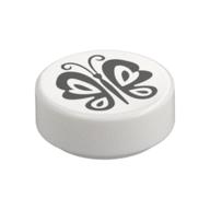 Visuel indicatif Rebrickable de Tuile ronde 1 x 1 avec motif imprimé papillon noir (Tile Round 1 x 1 with Black Butterfly Print)