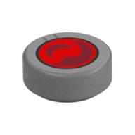 Tuile ronde 1 x 1 avec motif imprimé lentille rouge (Tile Round 1 x 1 with Red Lens Print)