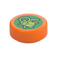 Visuel indicatif Rebrickable de Tuile ronde 1 x 1 avec Coccinelle, Loupe motif imprimé (insigne d'entomologie) (Tile Round 1 x 1 with Beetle, Magnifying Glass Print (Entomology Badge))