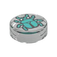 Visuel indicatif Rebrickable de Tuile ronde 1 x 1 avec motif imprimé Coccinelle turquoise foncée (Tile Round 1 x 1 with Dark Turquoise Beetle Print)