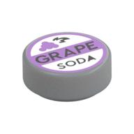 Visuel indicatif Rebrickable de Tuile ronde 1 x 1 avec bouchon de bouteille de soda au raisin de lavande imprimé (Tile Round 1 x 1 with Lavender Grape Soda Bottle Cap Print)