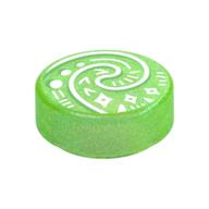 Visuel indicatif Rebrickable de Tuile ronde 1 x 1 avec motif imprimé Carapace courbée (cœur de Te Fiti) (Tile Round 1 x 1 with Curled Shell (Heart of Te Fiti) Print)