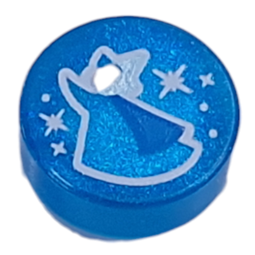 Visuel indicatif Rebrickable de Tuile ronde 1 x 1 avec motif imprimé Fée Marraine Bleue (Tile Round 1 x 1 with Blue Fairy Godmother Print)