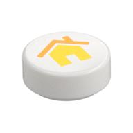 Visuel indicatif Rebrickable de Tuile ronde 1 x 1 avec motif imprimé Maison Jaune (Tile Round 1 x 1 with Yellow House Print)