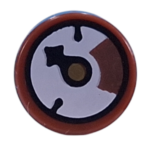 Visuel indicatif Rebrickable de Tuile ronde 1 x 1 avec calibre, blanc/cuivre (Tile Round 1 x 1 with Gauge, White/Copper Field Print)