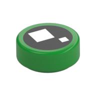 Visuel indicatif Rebrickable de Tuile ronde 1 x 1 avec petit cercle noir avec 2 carrés blancs (yeux de brique) motif imprimé (Tile Round 1 x 1 with Small Black Circle with 2 White Squares (Brickheadz Eyes) Print)