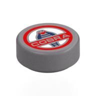 Visuel indicatif Rebrickable de Tuile ronde 1 x 1 avec motif imprimé Badge Cobra rouge (Tile Round 1 x 1 with Red Cobra Badge Print)