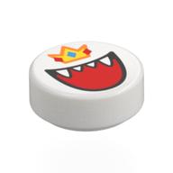 Visuel indicatif Rebrickable de Tuile ronde 1 x 1 avec King Boo, motif imprimé Couronne (Tile Round 1 x 1 with King Boo, Crown Print)