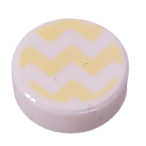 Visuel indicatif Rebrickable de Tuile ronde 1 x 1 avec motif imprimé ligne jaune vif (Tile Round 1 x 1 with Bright Light Yellow Squiggly Line Print)