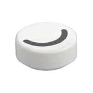 Visuel indicatif Rebrickable de Tuile ronde 1 x 1 avec mince demi-cercle noir / motif imprimé œil fermé (Tile Round 1 x 1 with Thin Black Halve Circle / Closed Eye Print)